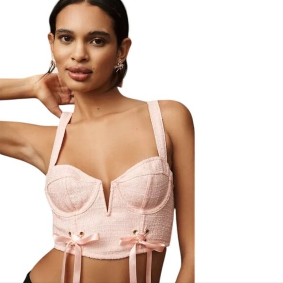 Brand New By Anthropologie Tweed Corset Bra Top - Picture 1 of 16